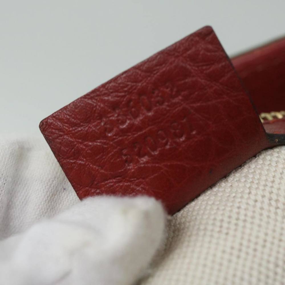 GUCCI Bamboo Hand Bag Leather Red 336032 Auth ep2891 - Picture 11 of 16